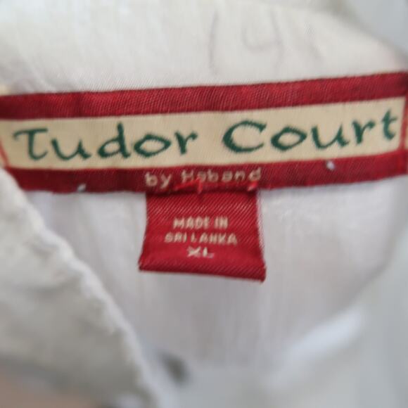 Vintage 90s Tudor Court white snap front windbreaker jacket XL - Picture 5 of 6